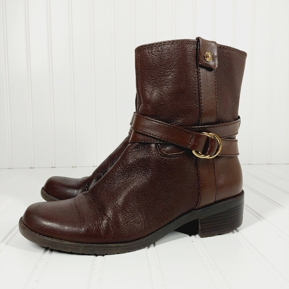 Ann Klein AkLoraine Leather Upper buckle Ankle Boots A958 - Picture 1 of 11